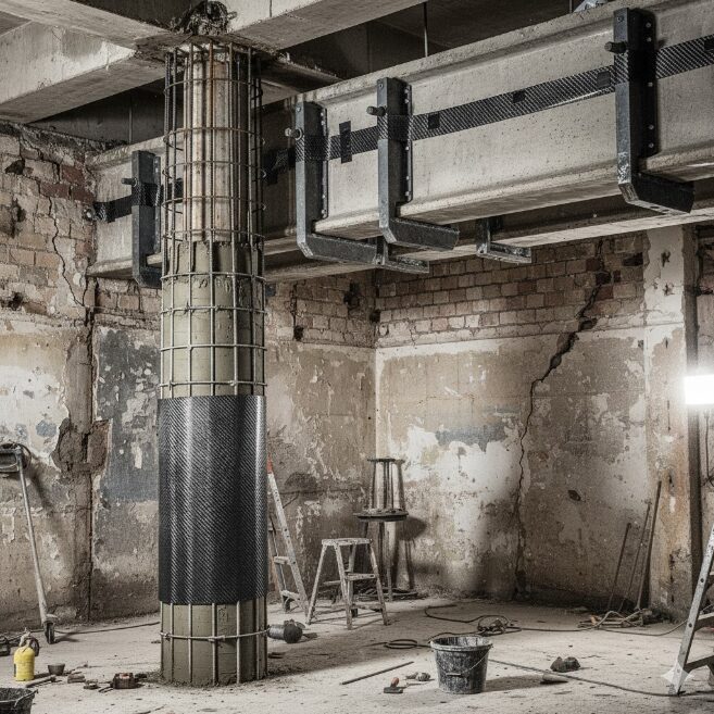 στατική ενισχυση κολώνας - δοκάρι